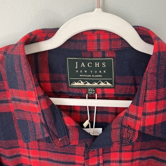 NWT Jachs Men's Recycled Flannel Button Up Shirt / Size 2XL - Picture 3 of 11